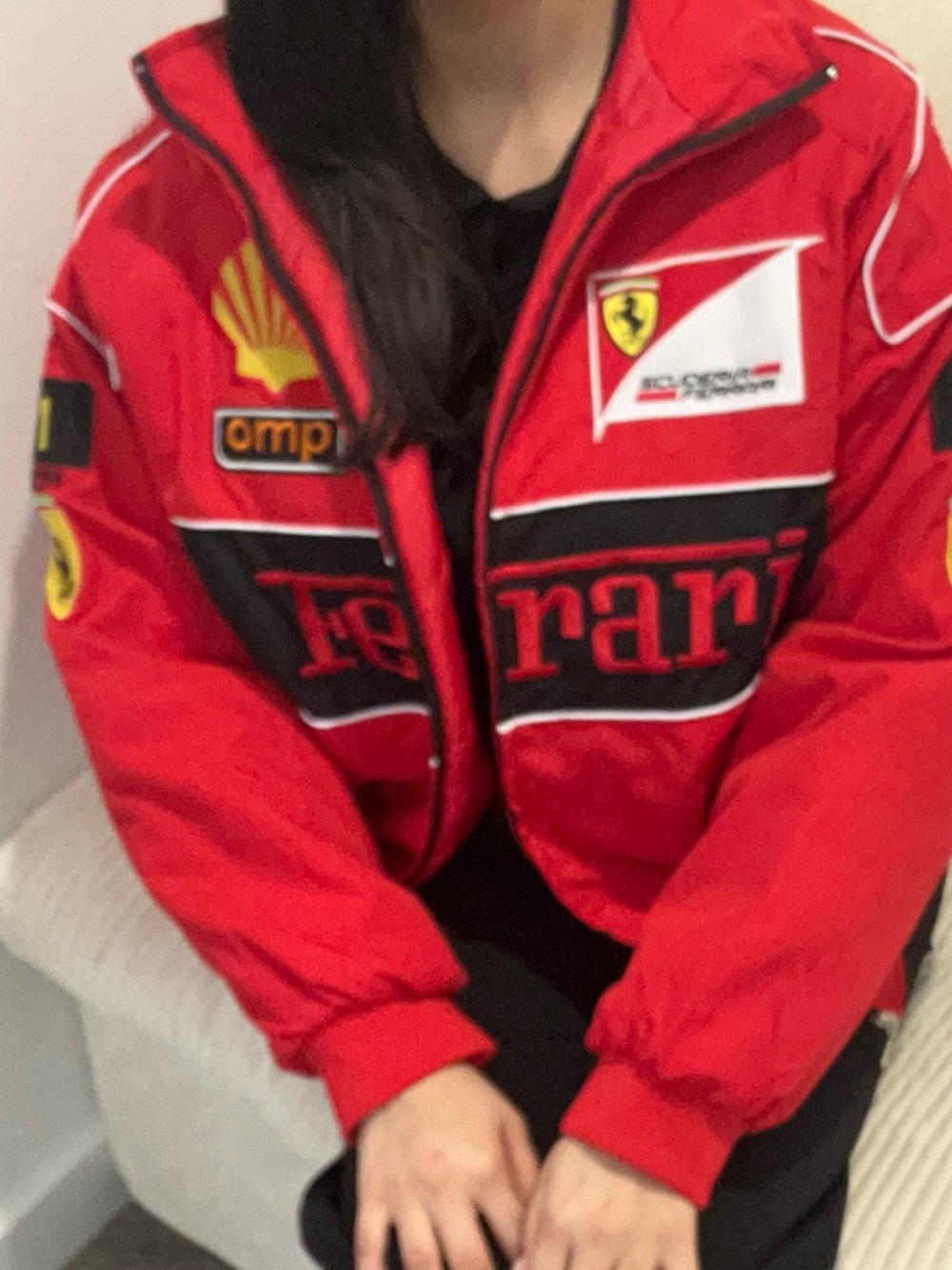 Ferrari Red and Black Team Jacket with Logos